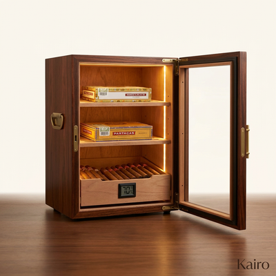 Electric Cigar Humidor Built for Premium Storage, Spanish Cedar Interior, Digital Climate Control, LED Lighting