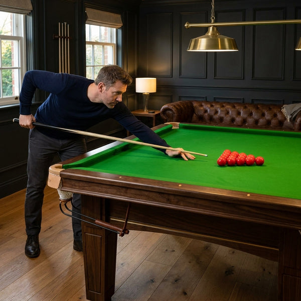 Snooker Table Built for Tournament Play, 12-Foot Regulation Size, Hand-Finished Hardwood, Three-Piece Slate