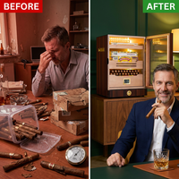 Luxidor Aureum 300 Electric Cigar Humidor Cabinet — Before & After