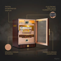 Luxidor Aureum 300 Electric Cigar Humidor Cabinet — infographic