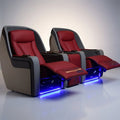 Home Theater Recliners Built for Ultimate Cinema Experience, Italian Leather, LED Lighting, Wireless Charging