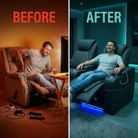 ObsidianCrest Diamond Recliner Pair — Before & After