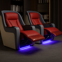 Home Theater Recliners Built for Ultimate Cinema Experience, Italian Leather, LED Lighting, Wireless Charging