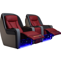 Home Theater Recliners Built for Ultimate Cinema Experience, Italian Leather, LED Lighting, Wireless Charging