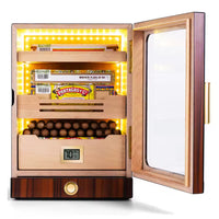 Electric Cigar Humidor Built for Premium Storage, Spanish Cedar Interior, Digital Climate Control, LED Lighting
