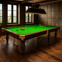 Snooker Table Built for Tournament Play, 12-Foot Regulation Size, Hand-Finished Hardwood, Three-Piece Slate